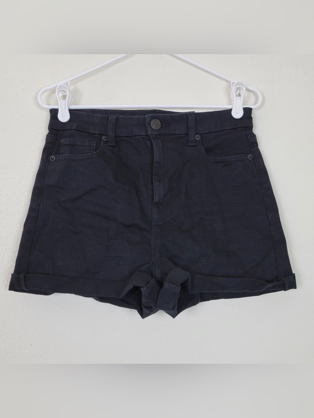 American Eagle Outfitters Black High-Rise Jean Shorts Size 10 Curvy